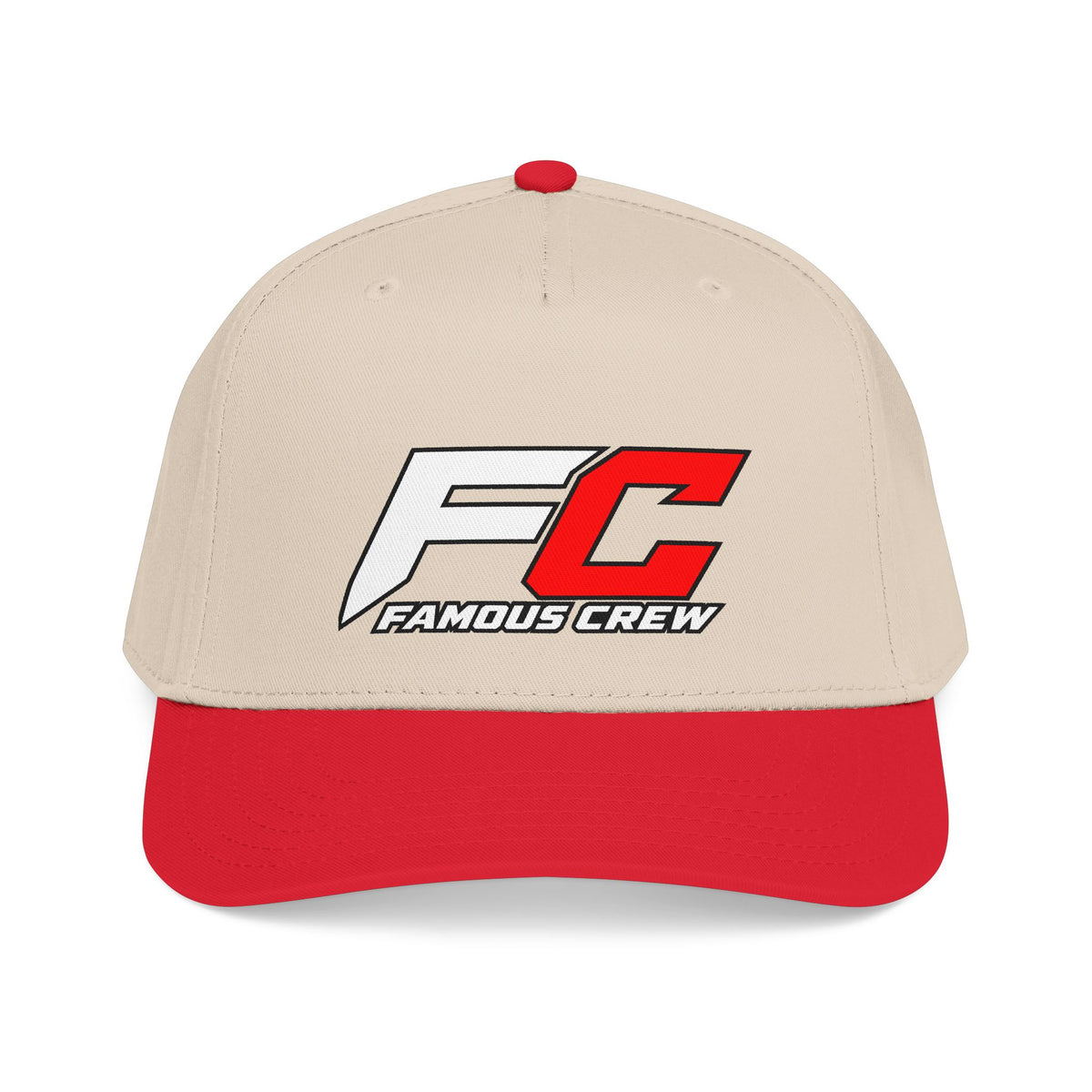 RED Famous Crew FC Logo Baseball Cap | Embroidered Hip Hop Streetwear