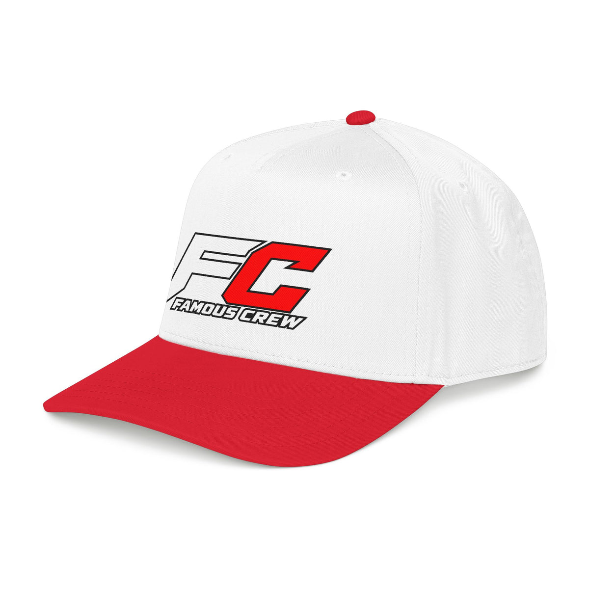 RED Famous Crew FC Logo Baseball Cap | Embroidered Hip Hop Streetwear