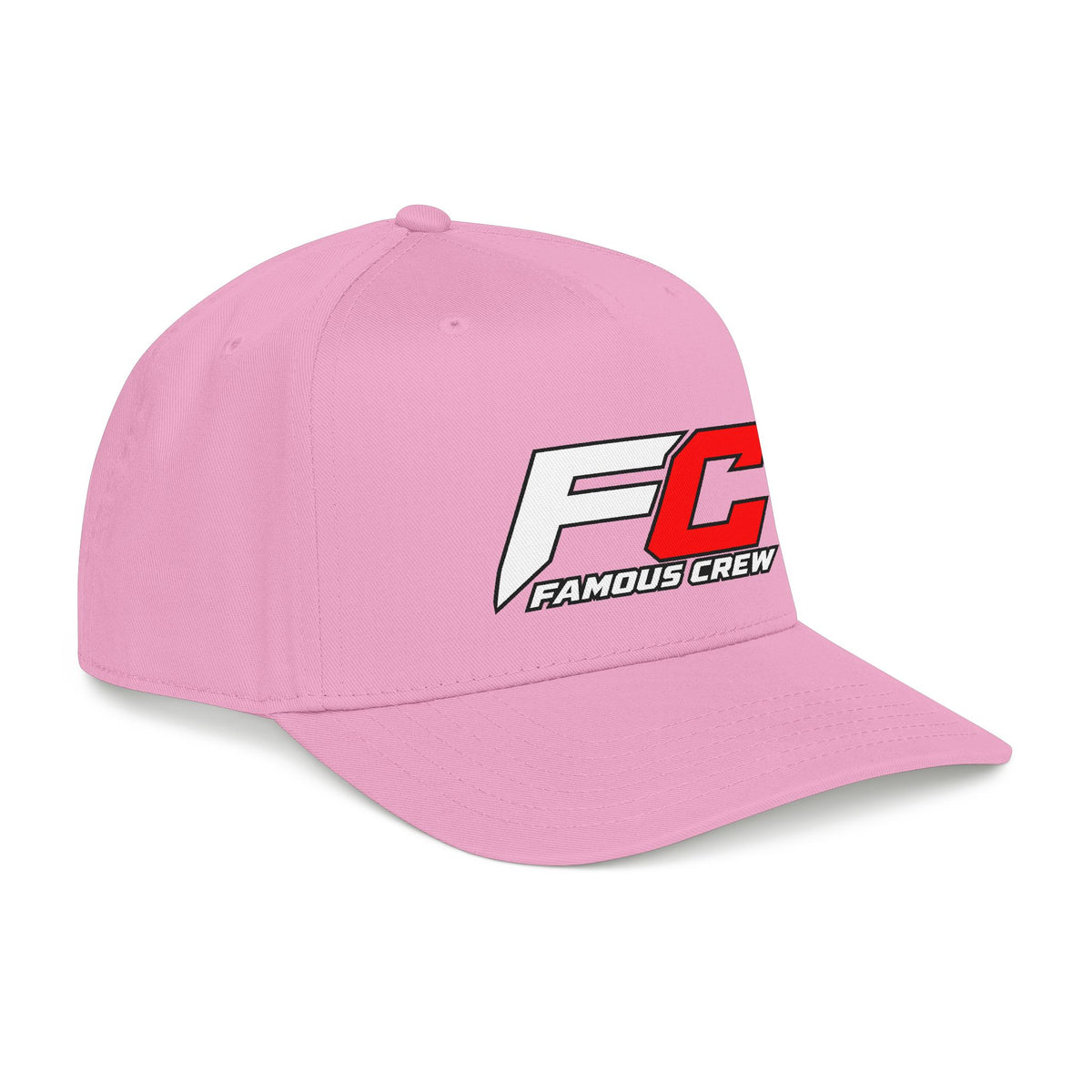 RED Famous Crew FC Logo Baseball Cap | Embroidered Hip Hop Streetwear