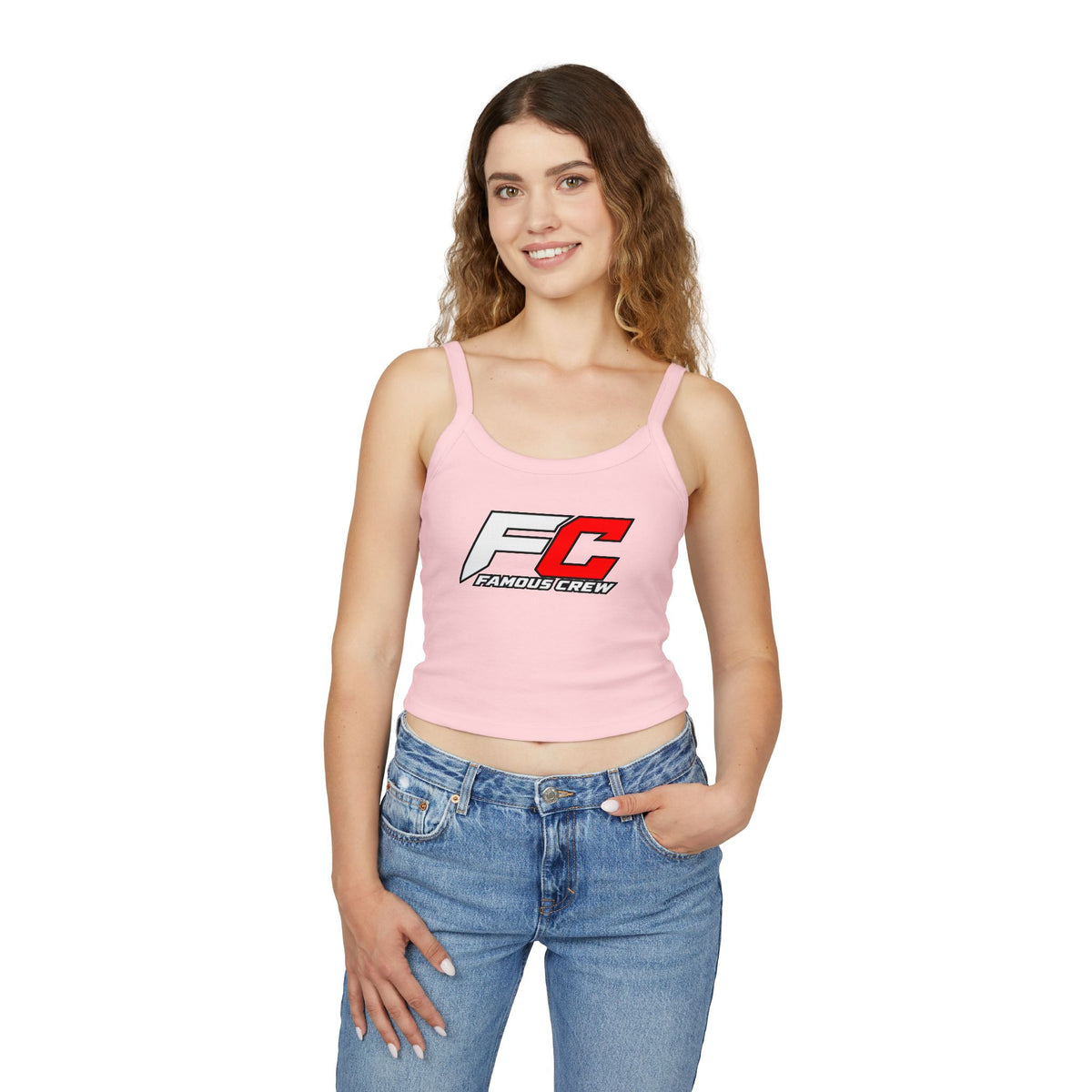Famous Crew FC Logo Tank Top | Spaghetti Strap Crop Top