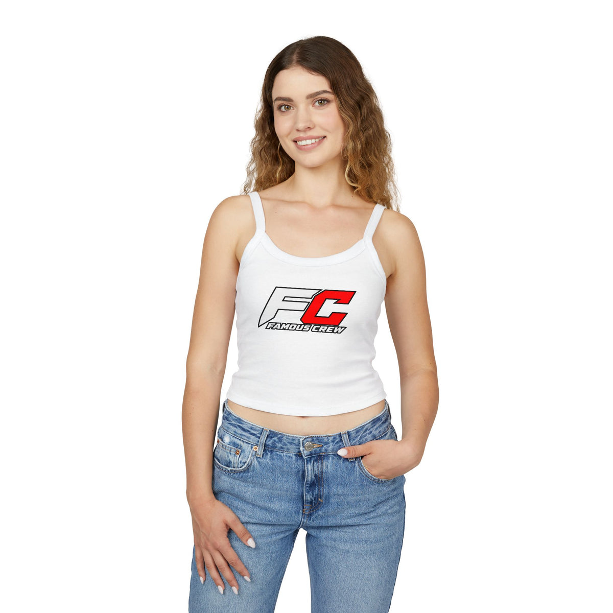Famous Crew FC Logo Tank Top | Spaghetti Strap Crop Top
