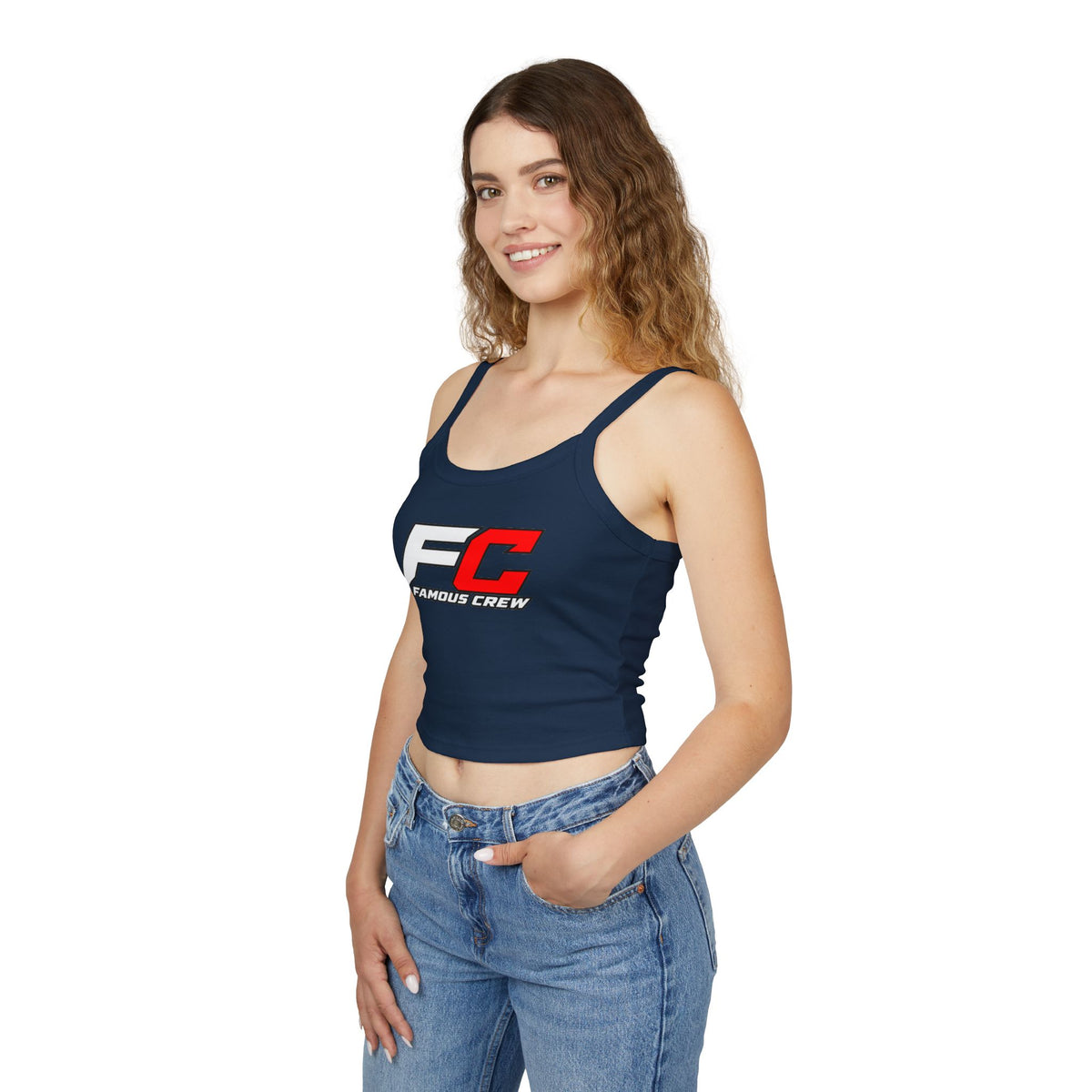 Famous Crew FC Logo Tank Top | Spaghetti Strap Crop Top