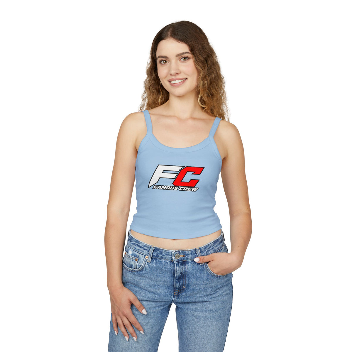 Famous Crew FC Logo Tank Top | Spaghetti Strap Crop Top