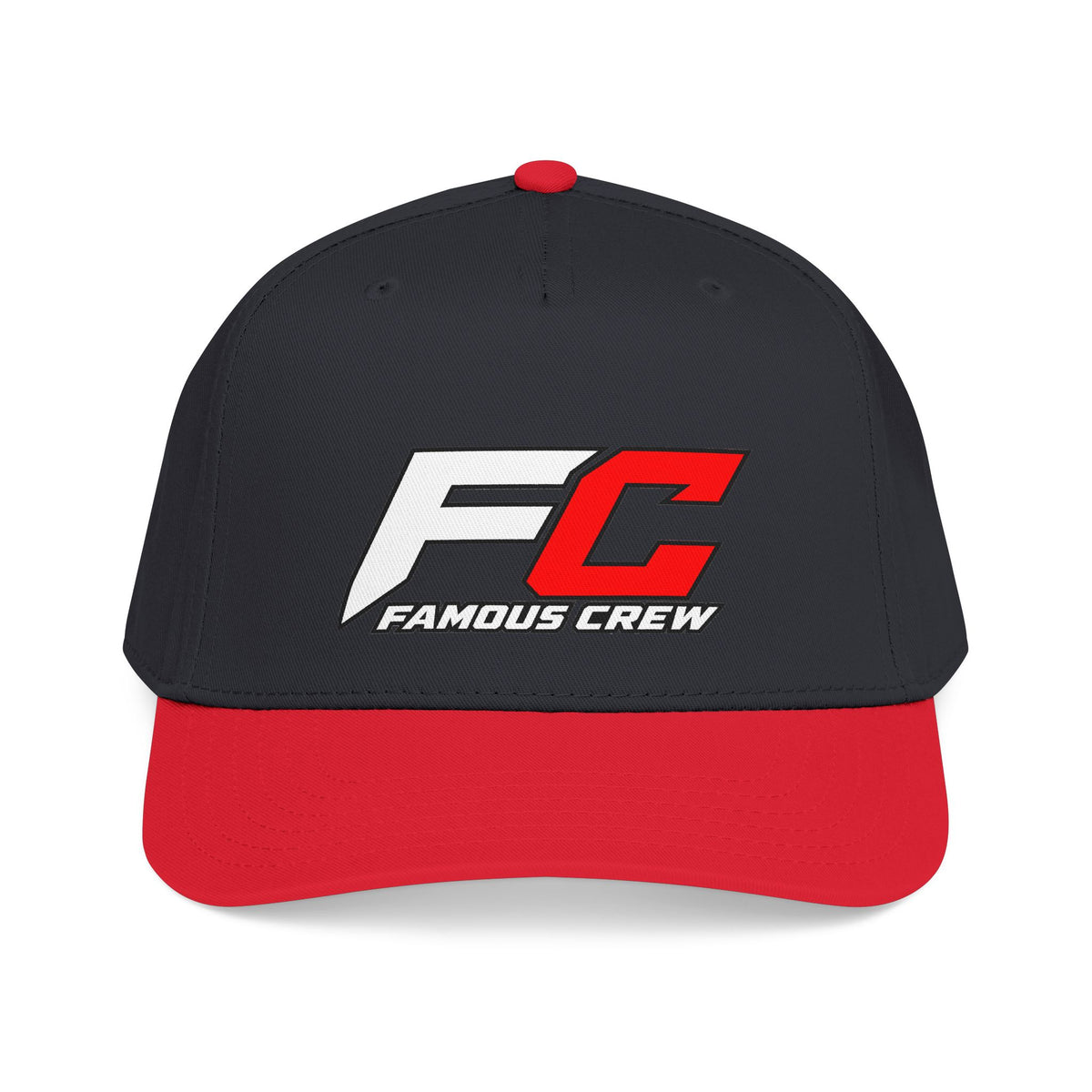 RED Famous Crew FC Logo Baseball Cap | Embroidered Hip Hop Streetwear