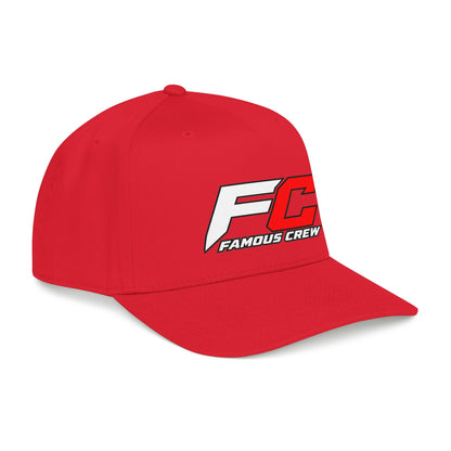 RED Famous Crew FC Logo Baseball Cap | Embroidered Hip Hop Streetwear