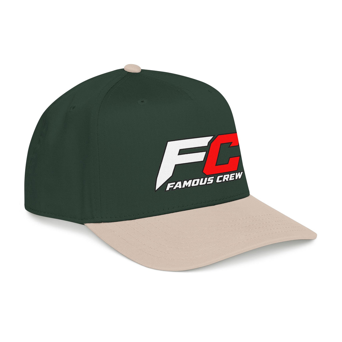 RED Famous Crew FC Logo Baseball Cap | Embroidered Hip Hop Streetwear