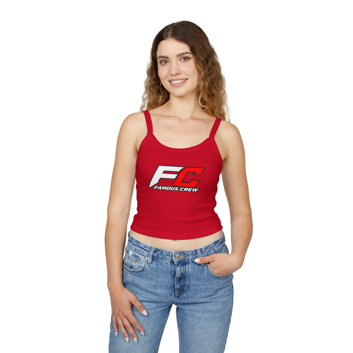 Famous Crew FC Logo Tank Top | Spaghetti Strap Crop Top