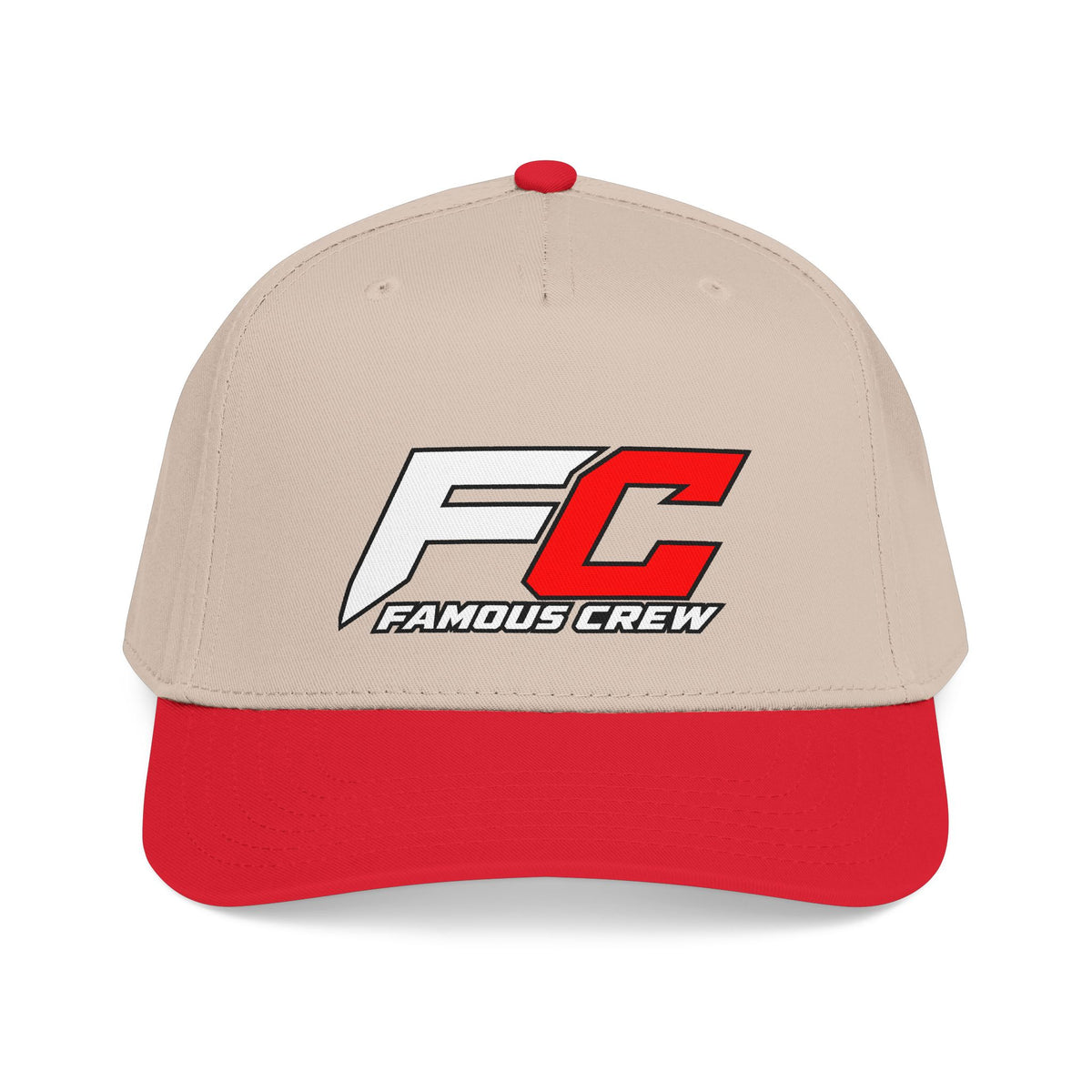 RED Famous Crew FC Logo Baseball Cap | Embroidered Hip Hop Streetwear