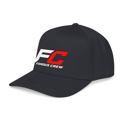 RED Famous Crew FC Logo Baseball Cap | Embroidered Hip Hop Streetwear