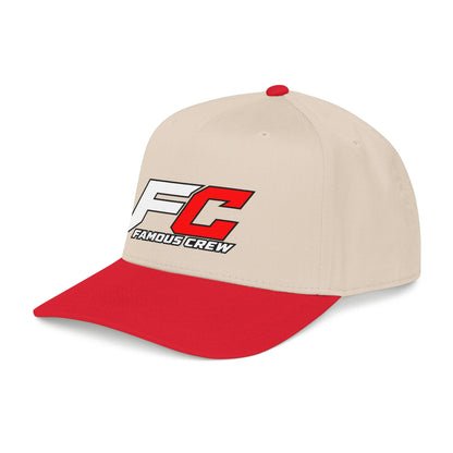 RED Famous Crew FC Logo Baseball Cap | Embroidered Hip Hop Streetwear