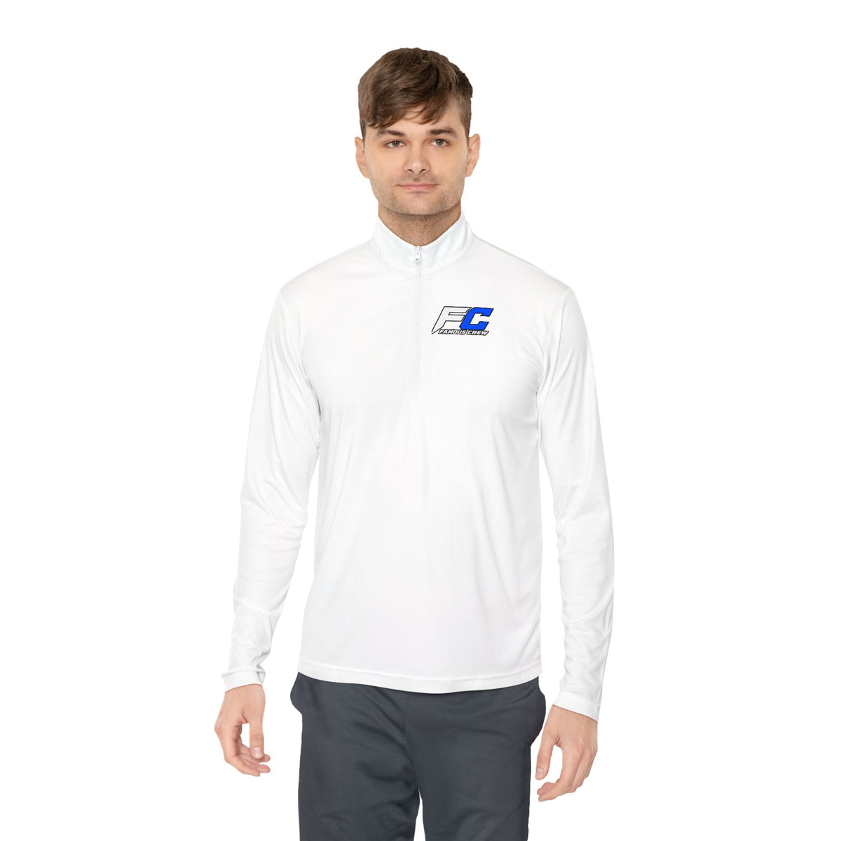EC Performance Logo Quarter-Zip Pullover | Racing Emblem, White