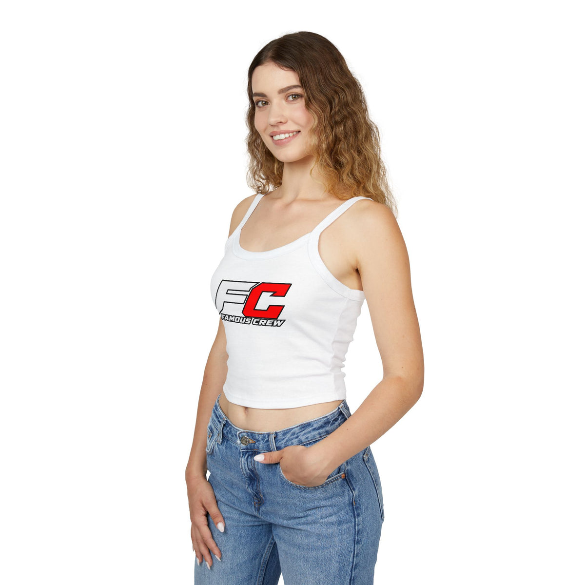 Famous Crew FC Logo Tank Top | Spaghetti Strap Crop Top
