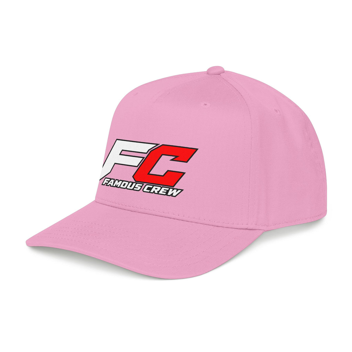 RED Famous Crew FC Logo Baseball Cap | Embroidered Hip Hop Streetwear