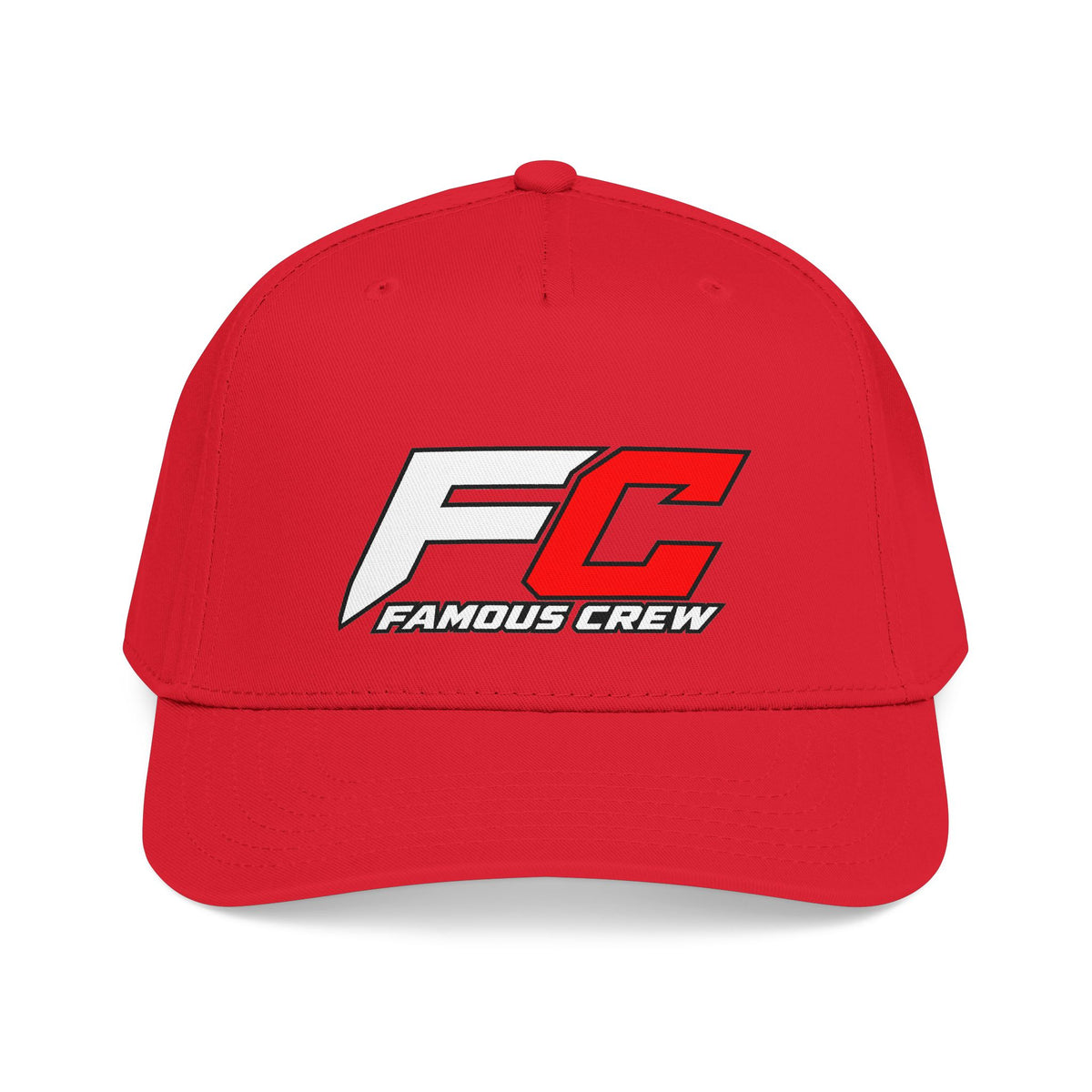 RED Famous Crew FC Logo Baseball Cap | Embroidered Hip Hop Streetwear