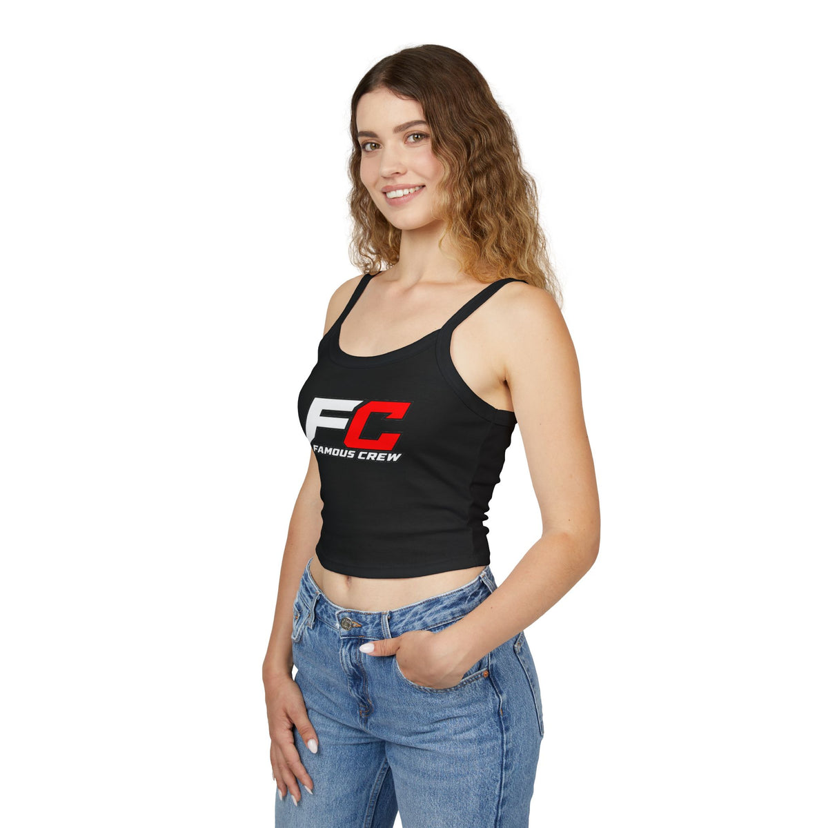 Famous Crew FC Logo Tank Top | Spaghetti Strap Crop Top