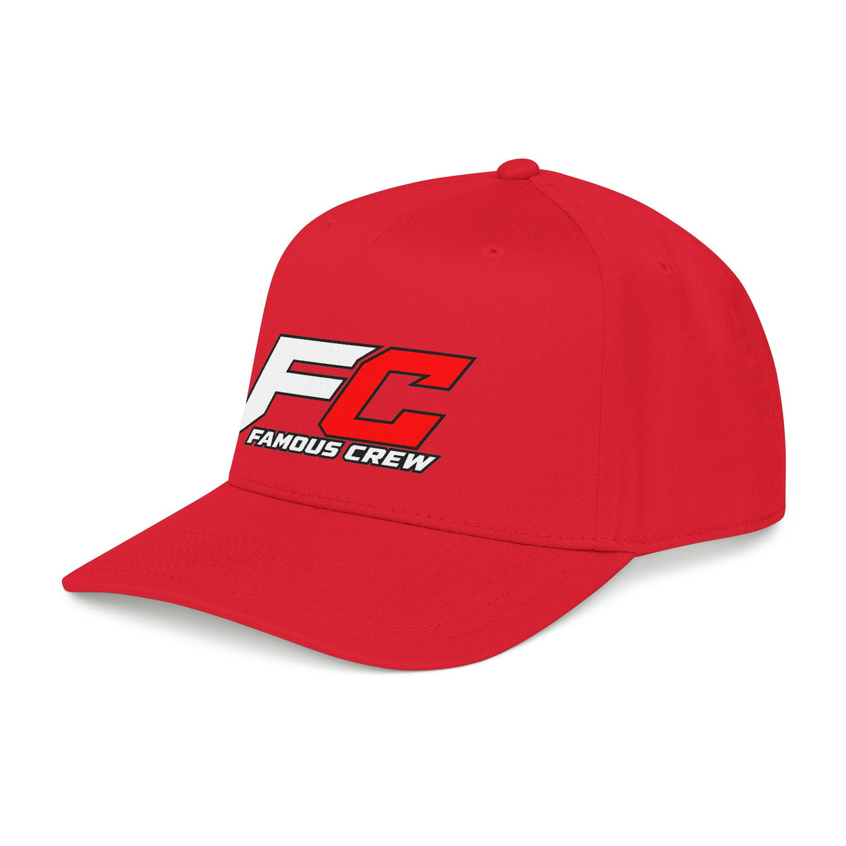 RED Famous Crew FC Logo Baseball Cap | Embroidered Hip Hop Streetwear