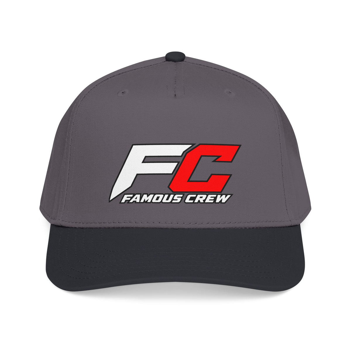 RED Famous Crew FC Logo Baseball Cap | Embroidered Hip Hop Streetwear