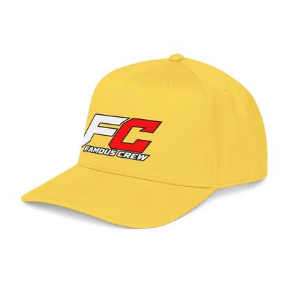 RED Famous Crew FC Logo Baseball Cap | Embroidered Hip Hop Streetwear