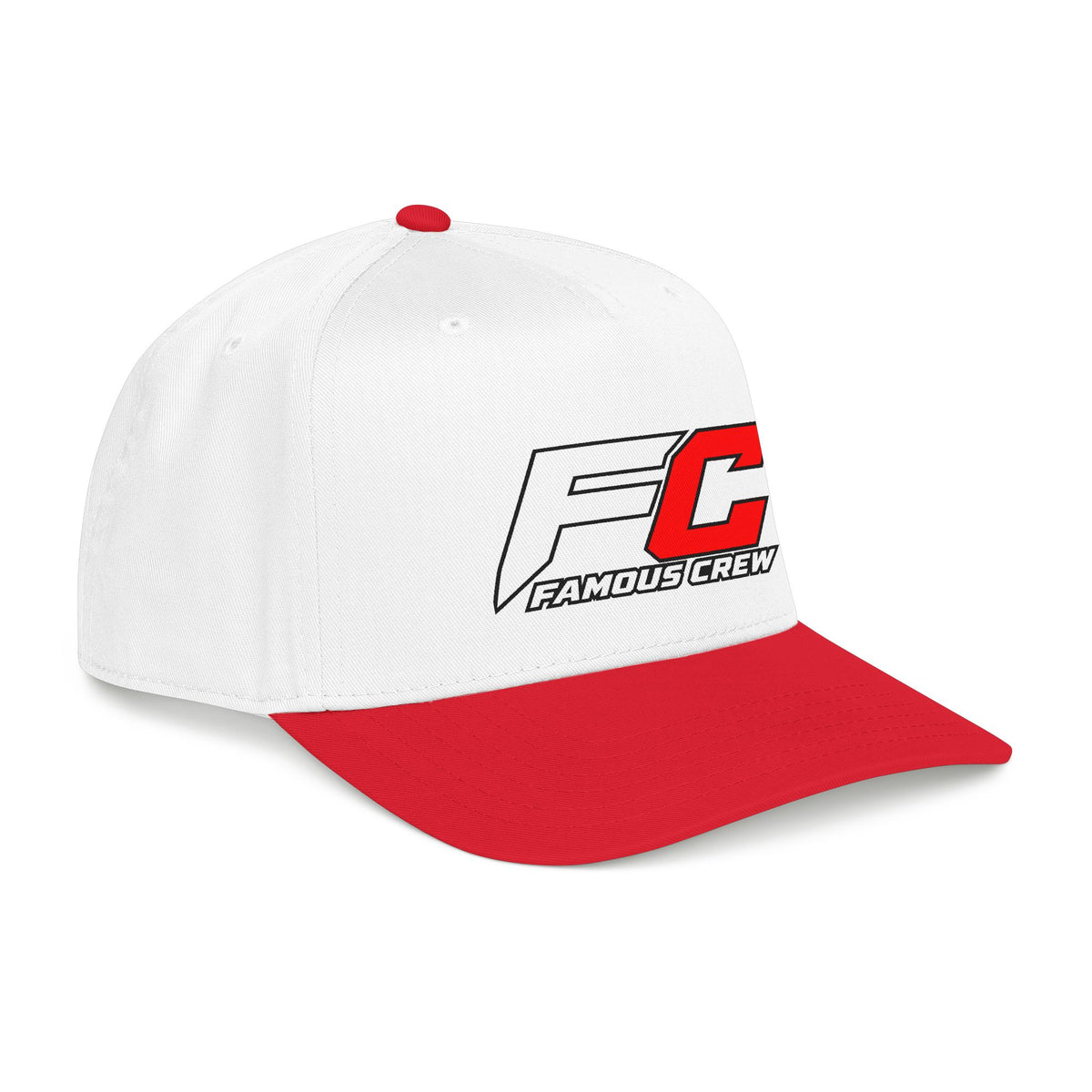 RED Famous Crew FC Logo Baseball Cap | Embroidered Hip Hop Streetwear