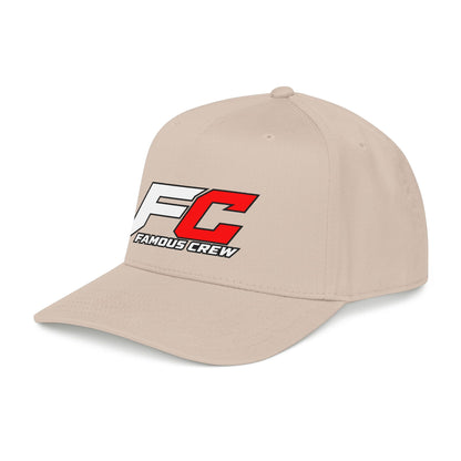 RED Famous Crew FC Logo Baseball Cap | Embroidered Hip Hop Streetwear